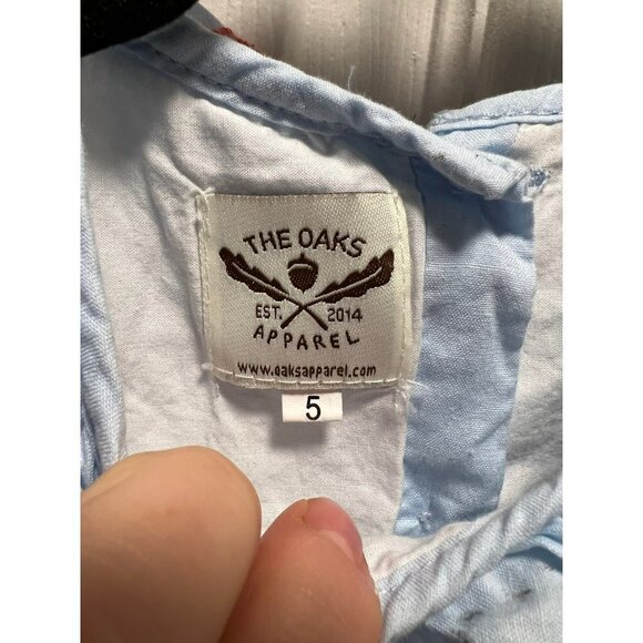 The Oaks Apparel | Blue Floral Girls Dress Sz 5 - Picture 3 of 4